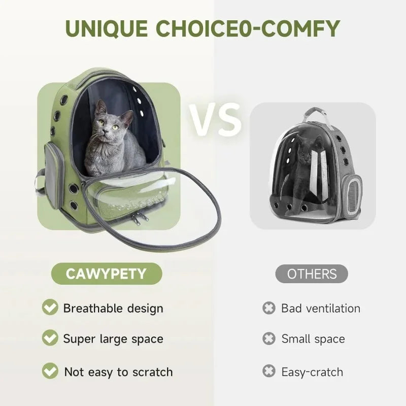Pet Cat Carrier Bag Outdoor Travel Backpack for Cats Small Dogs Ventilation Breathable Cat Carrying Bag Pet Supplies Transparent