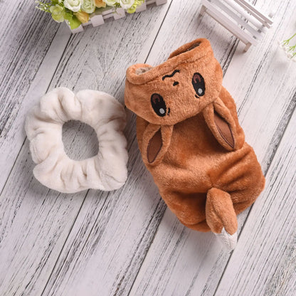 Dog Costumes Anime Eevee Cosplay Pet Clothing Kawaii Plush Insulation Coat Poodle Clothing Anime Pet Supplies Gifts