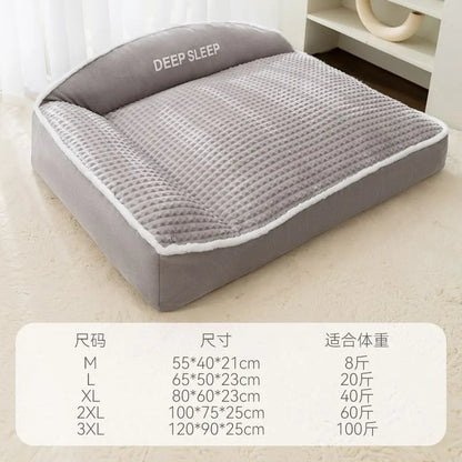Kennel Winter Warm Dog Bed Large Super Thick Four-season Universal Removable Cat and Dog Sofa Autumn and Winter Pet Supplies