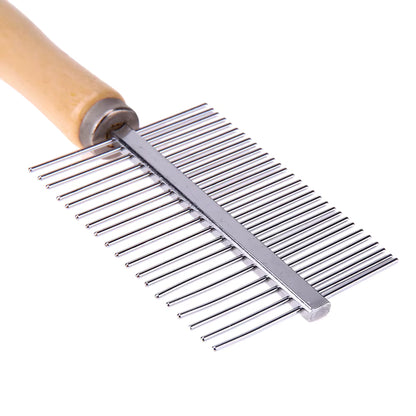 Pet Comb with Wooden Handle Pet Dematting Comb Stainless Steel Dog Grooming Comb Pet Hair Comb for Long Short Haired Dog Cat 1 sold
