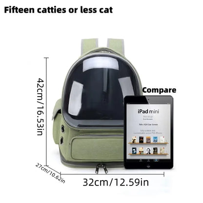 Pet Cat Carrier Bag Outdoor Travel Backpack for Cats Small Dogs Ventilation Breathable Cat Carrying Bag Pet Supplies Transparent