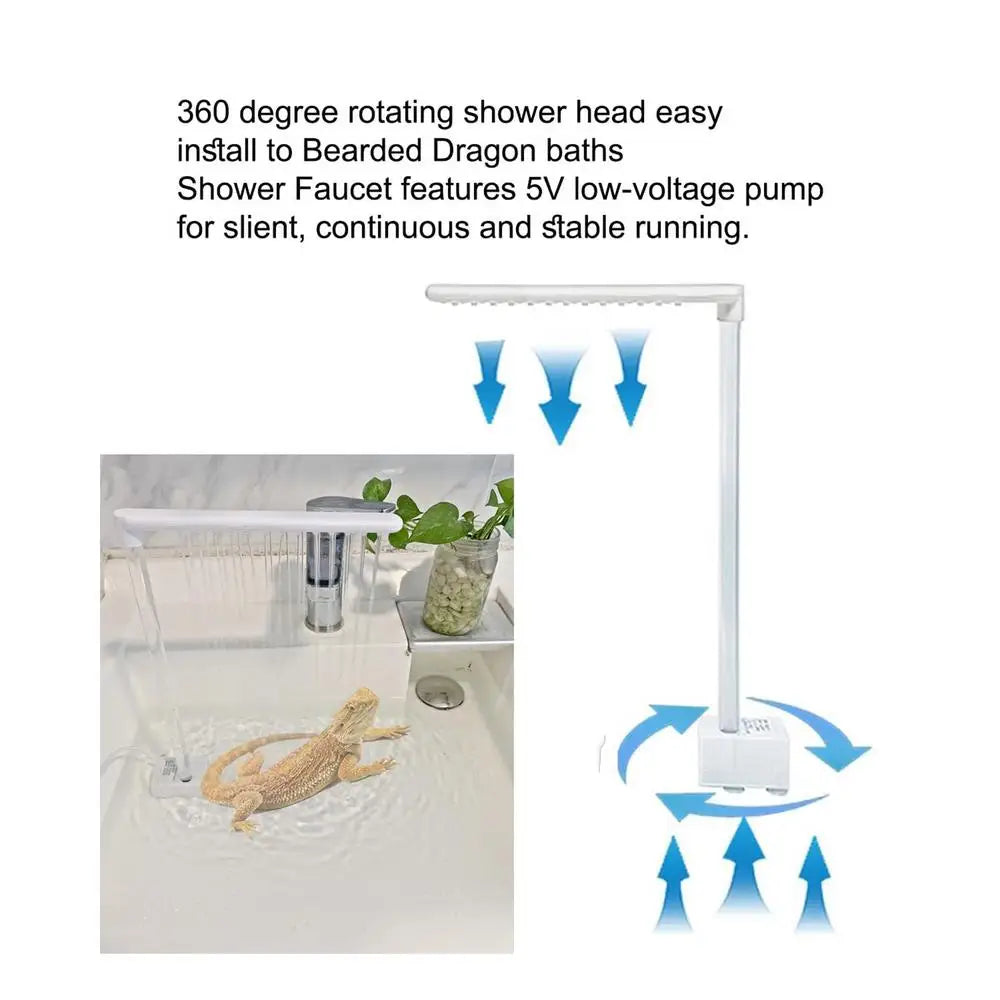 Bearded Dragon Bath Shower Head Cleaning Tools Bearded Dragon Accessories Pet Supplies Electric 360 Rotation Showerhead For