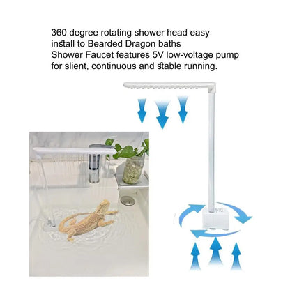 Bearded Dragon Bath Shower Head Cleaning Tools Bearded Dragon Accessories Pet Supplies Electric 360 Rotation Showerhead For