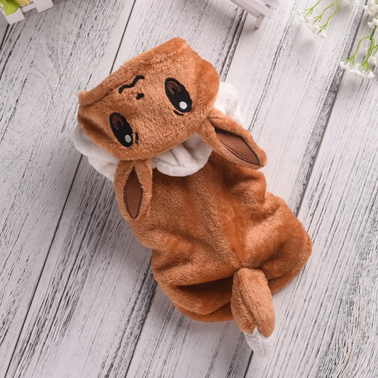 Dog Costumes Anime Eevee Cosplay Pet Clothing Kawaii Plush Insulation Coat Poodle Clothing Anime Pet Supplies Gifts