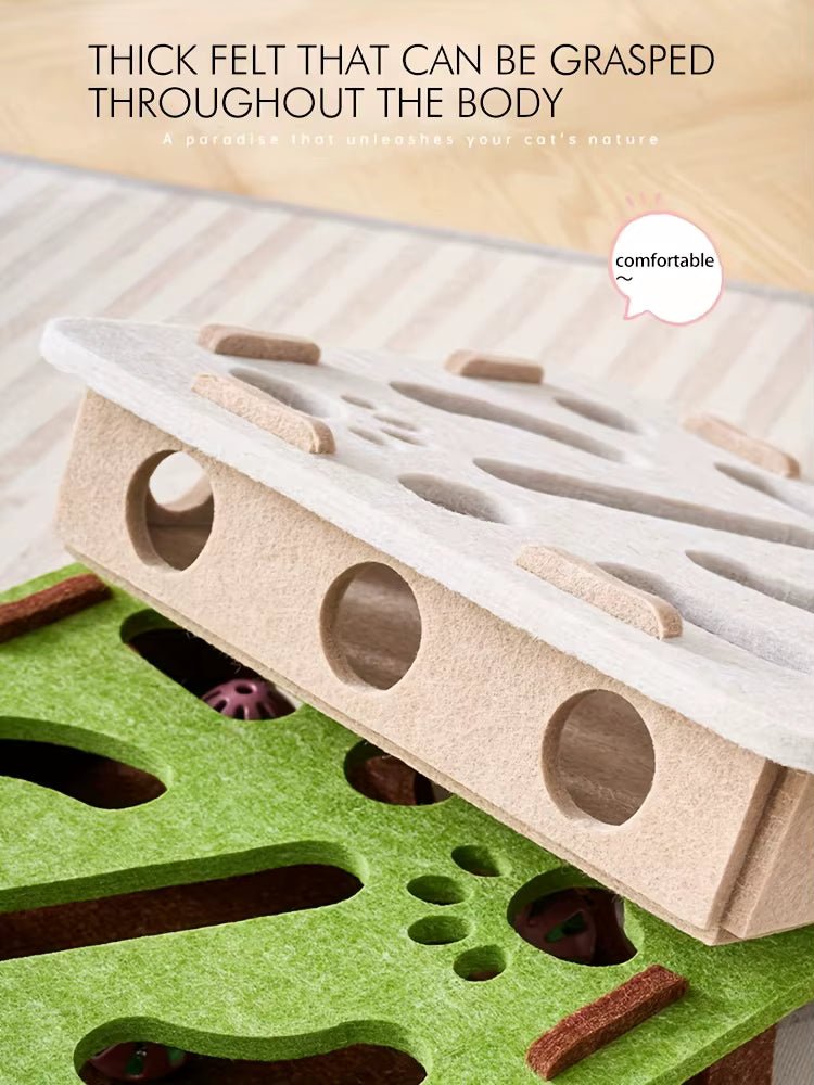 Interactive Cat Puzzle Toy: "Paw-and-Seek" Maze Box & Spinner Game—Durable, Scratch-Resistant, and Mentally Stimulating Fun for Kittens (Suitable for 10 Different Settings)