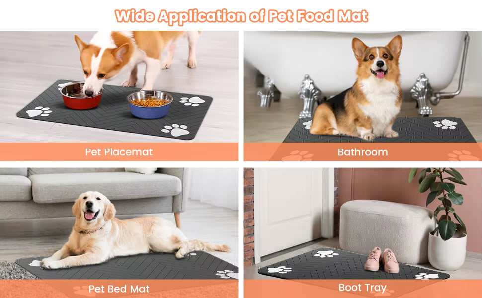 The Cleo Feeding Absorbent Pet Placemat Rubber Backing Quick Dry Food/Water Mat