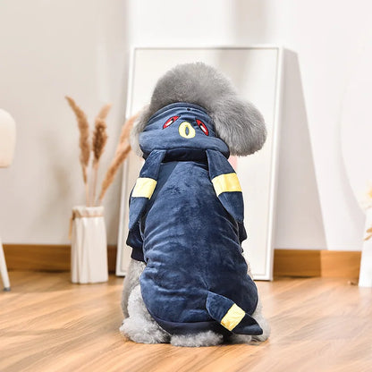 Dog Costumes Anime Eevee Cosplay Pet Clothing Kawaii Plush Insulation Coat Poodle Clothing Anime Pet Supplies Gifts