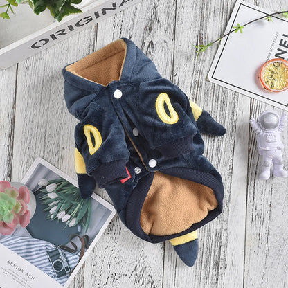 Dog Costumes Anime Eevee Cosplay Pet Clothing Kawaii Plush Insulation Coat Poodle Clothing Anime Pet Supplies Gifts