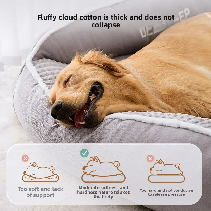 Kennel Winter Warm Dog Bed Large Super Thick Four-season Universal Removable Cat and Dog Sofa Autumn and Winter Pet Supplies