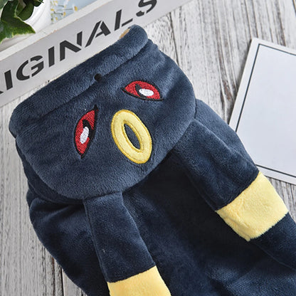 Dog Costumes Anime Eevee Cosplay Pet Clothing Kawaii Plush Insulation Coat Poodle Clothing Anime Pet Supplies Gifts