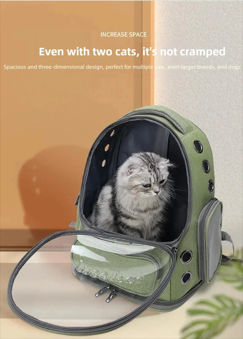 Pet Cat Carrier Bag Outdoor Travel Backpack for Cats Small Dogs Ventilation Breathable Cat Carrying Bag Pet Supplies Transparent