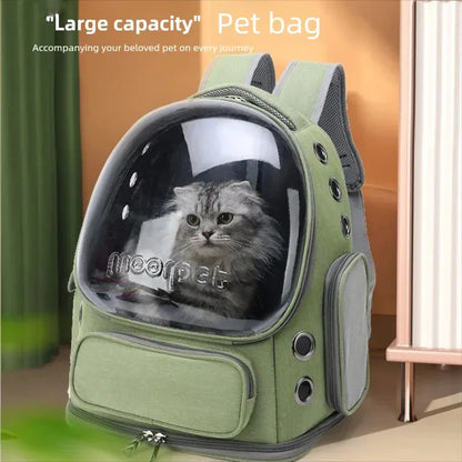 Pet Cat Carrier Bag Outdoor Travel Backpack for Cats Small Dogs Ventilation Breathable Cat Carrying Bag Pet Supplies Transparent