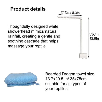 Bearded Dragon Bath Shower Head Cleaning Tools Bearded Dragon Accessories Pet Supplies Electric 360 Rotation Showerhead For
