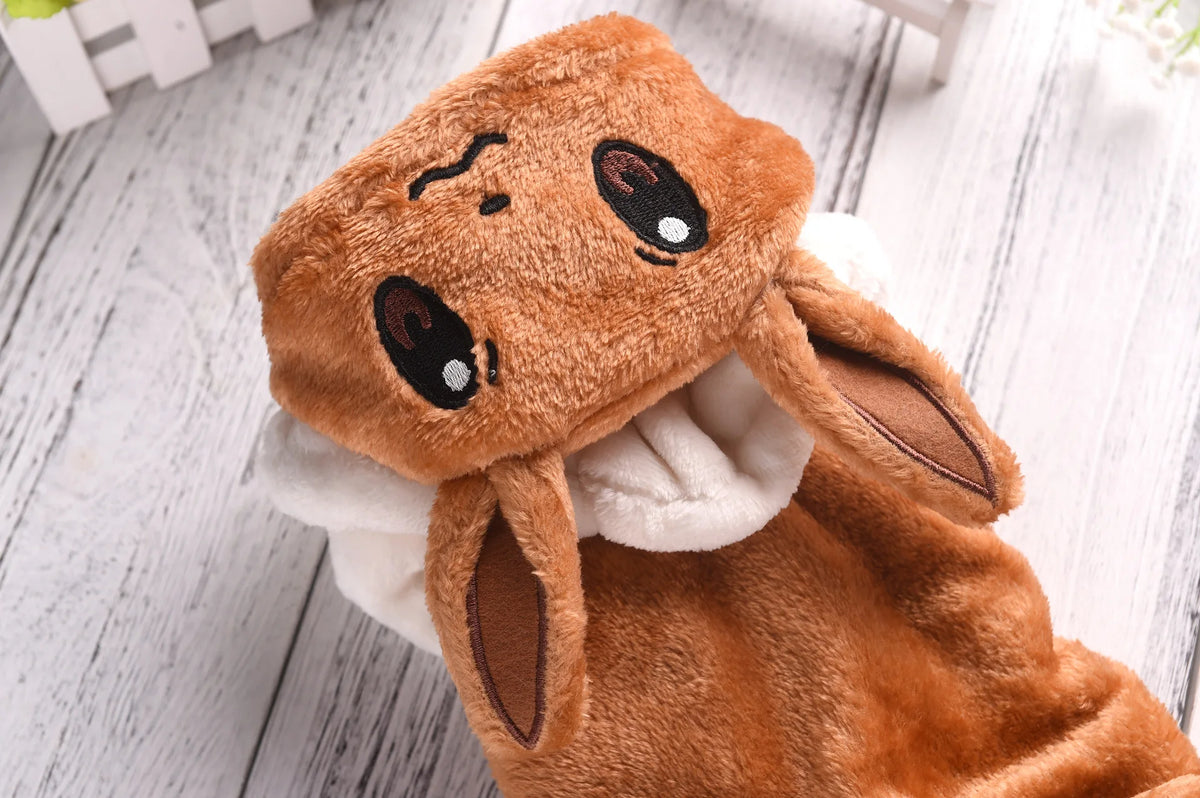 Dog Costumes Anime Eevee Cosplay Pet Clothing Kawaii Plush Insulation Coat Poodle Clothing Anime Pet Supplies Gifts