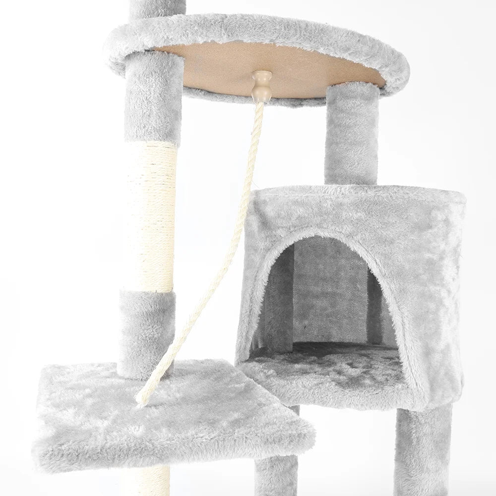 Cat Tree House Cat Climbing Frame Cat Tower Cat Condo with Scratching Post Perches Caves Pet Supplies