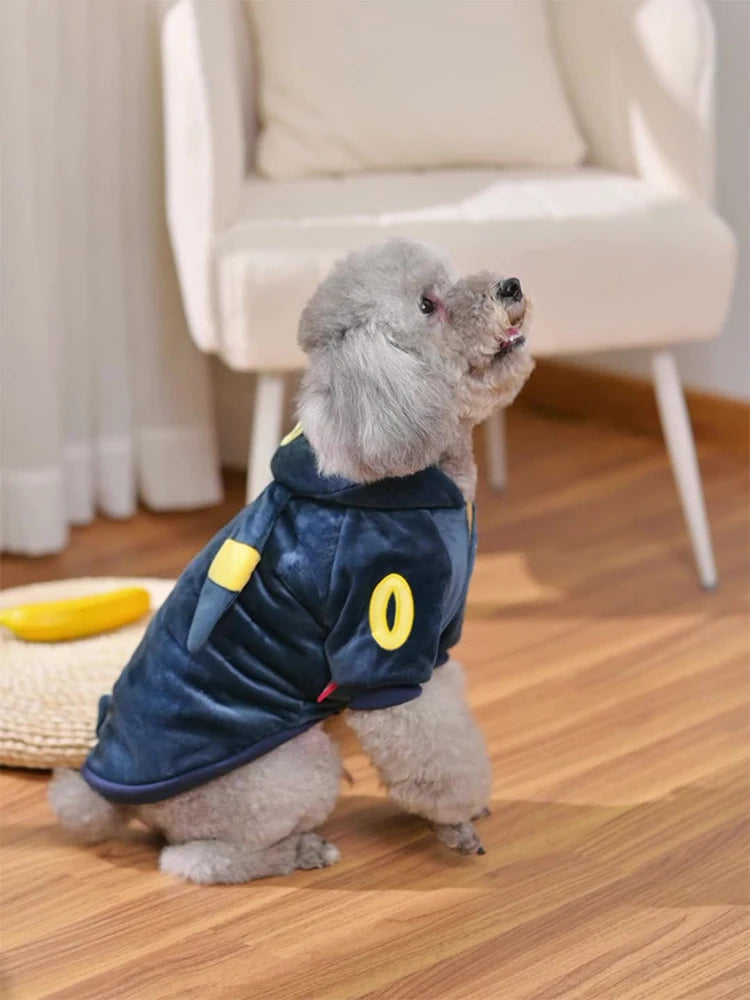 Dog Costumes Anime Eevee Cosplay Pet Clothing Kawaii Plush Insulation Coat Poodle Clothing Anime Pet Supplies Gifts