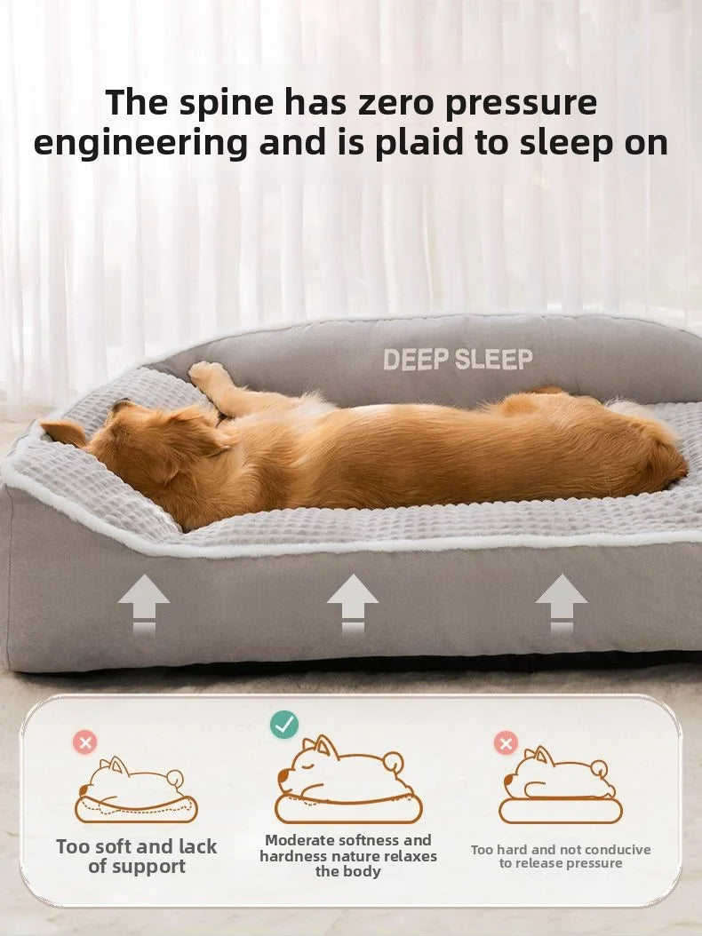 Kennel Winter Warm Dog Bed Large Super Thick Four-season Universal Removable Cat and Dog Sofa Autumn and Winter Pet Supplies