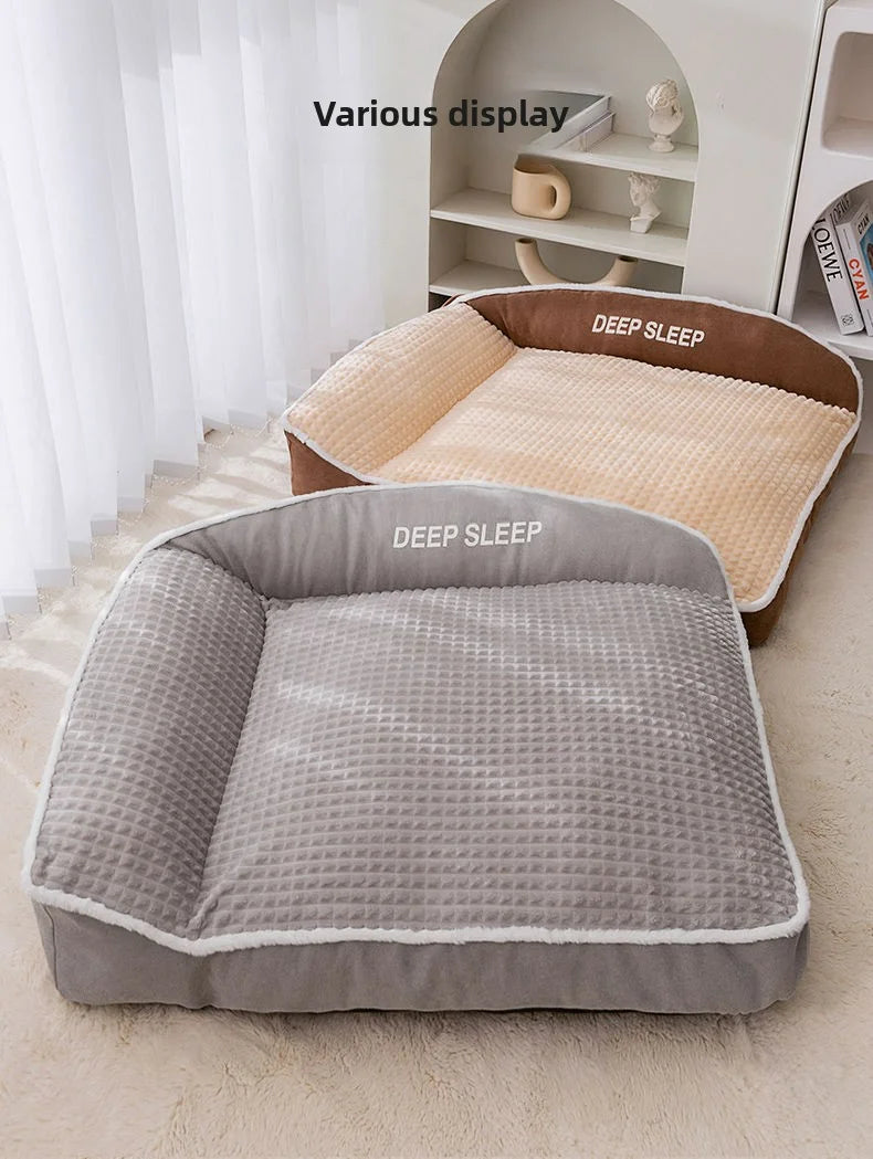 Kennel Winter Warm Dog Bed Large Super Thick Four-season Universal Removable Cat and Dog Sofa Autumn and Winter Pet Supplies