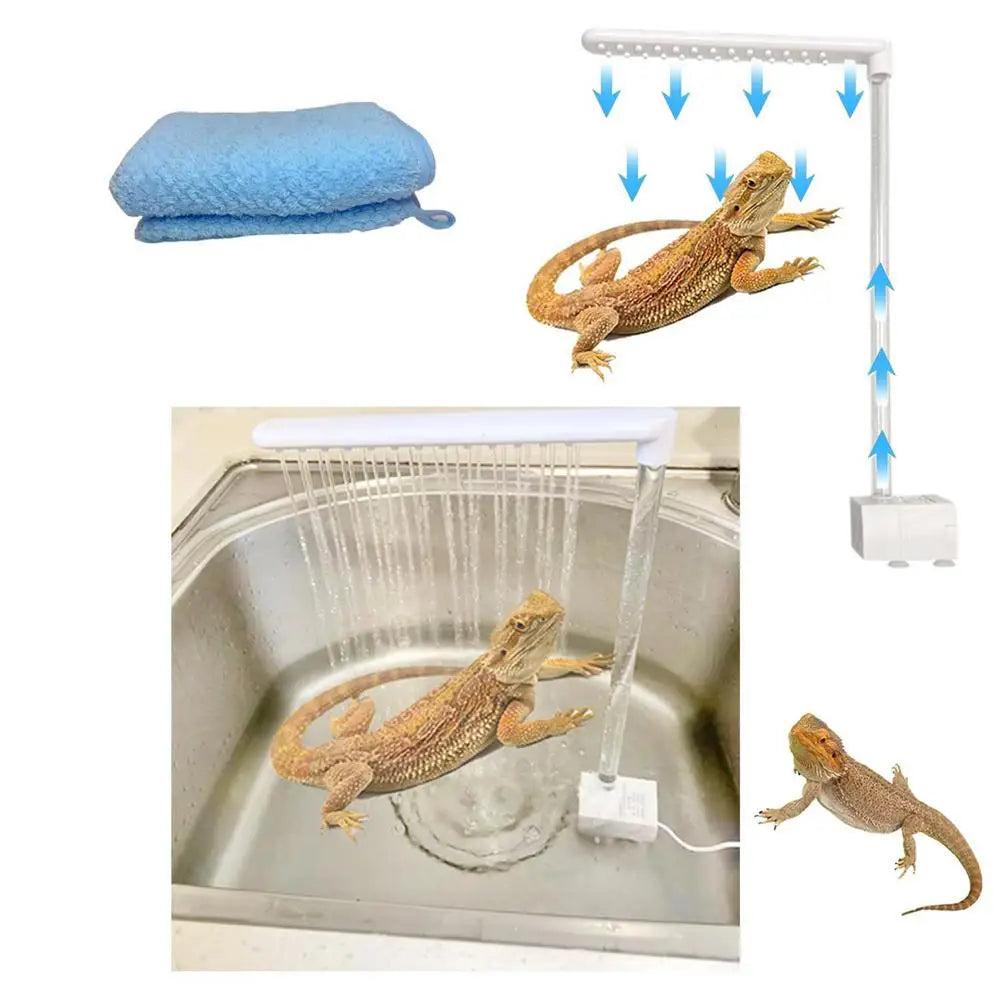 Bearded Dragon Bath Shower Head Cleaning Tools Bearded Dragon Accessories Pet Supplies Electric 360 Rotation Showerhead For