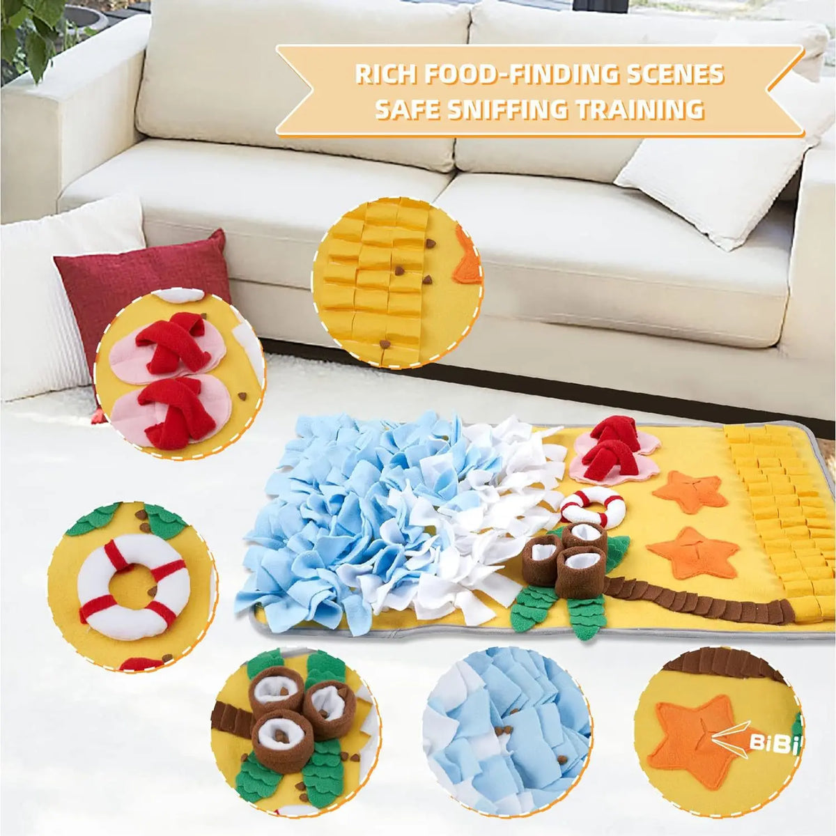 New Pet Sniffing Mat Dog Training Hidden Food Blanket Antiboredom Anti-Choking Sniffing Mat Slow Food Mat Pet Supplies Dog Toys