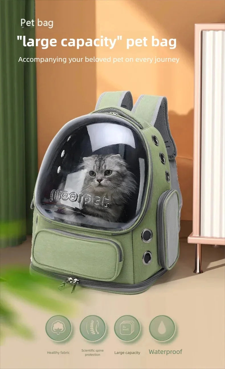 Pet Cat Carrier Bag Outdoor Travel Backpack for Cats Small Dogs Ventilation Breathable Cat Carrying Bag Pet Supplies Transparent