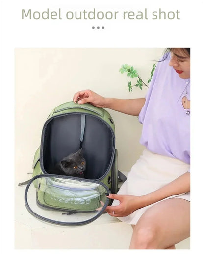 Pet Cat Carrier Bag Outdoor Travel Backpack for Cats Small Dogs Ventilation Breathable Cat Carrying Bag Pet Supplies Transparent