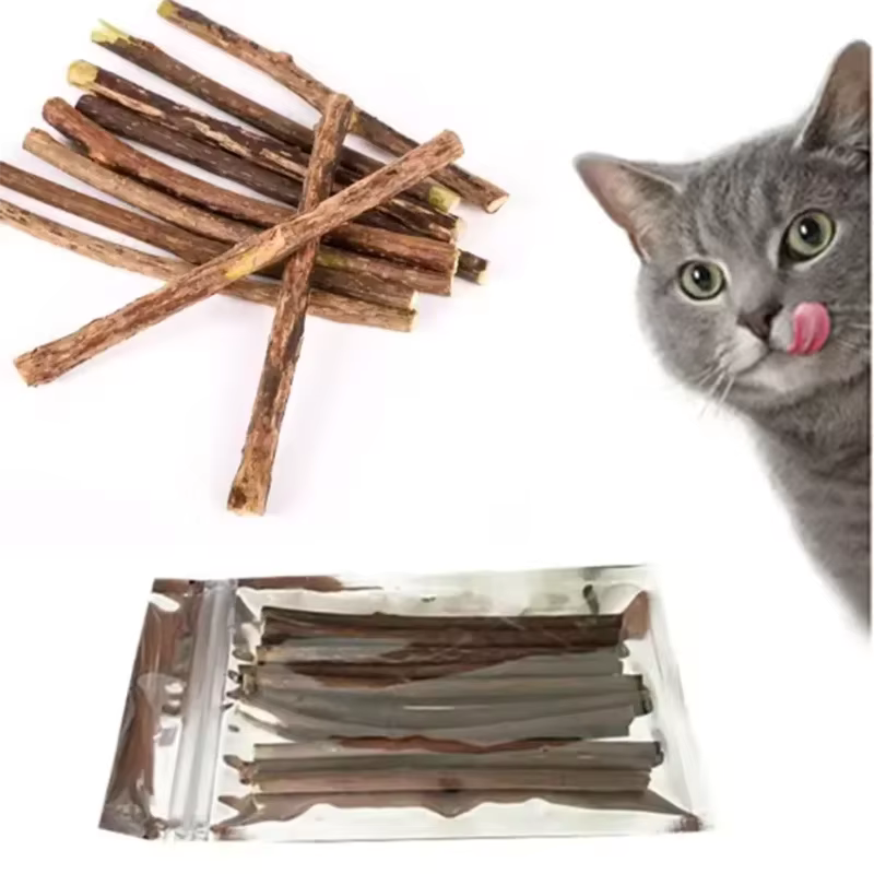 Natural Silvervine Sticks for Cats Teeth Cleaning / Kitten Teething / Training Catnip Teaser