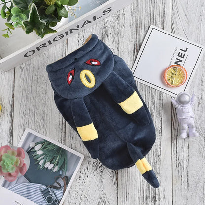 Dog Costumes Anime Eevee Cosplay Pet Clothing Kawaii Plush Insulation Coat Poodle Clothing Anime Pet Supplies Gifts