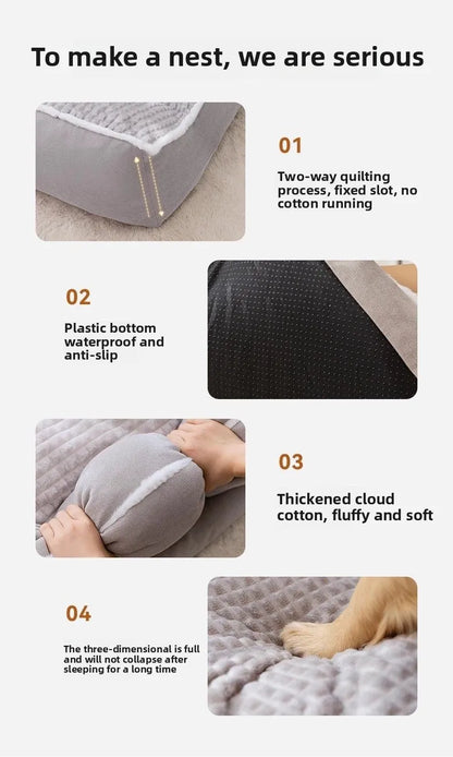 Kennel Winter Warm Dog Bed Large Super Thick Four-season Universal Removable Cat and Dog Sofa Autumn and Winter Pet Supplies