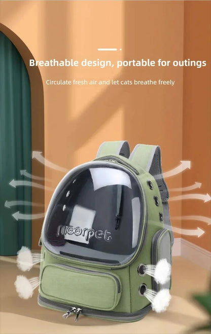 Pet Cat Carrier Bag Outdoor Travel Backpack for Cats Small Dogs Ventilation Breathable Cat Carrying Bag Pet Supplies Transparent
